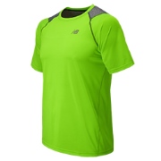 New Balance Mens Short Sleeve Performance Top Chemical Green with Silver Mink G45t6968